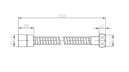 Шланг в силиконовой оплетке, 1,5 м, арт. VRSH15, VODA