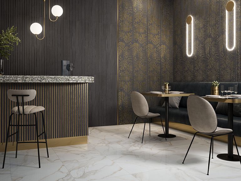 Керамическая плитка Villeroy&Boch Декор La Citta Grey Gold PVD Mix Line Matt.Rec. 40x120