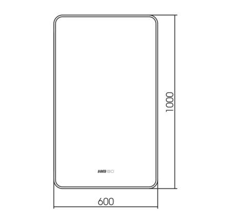 Зеркало Silver Mirrors Incanto-BLACK 600х1000 - 3 (часы, подогрев, сенсорный выключатель)