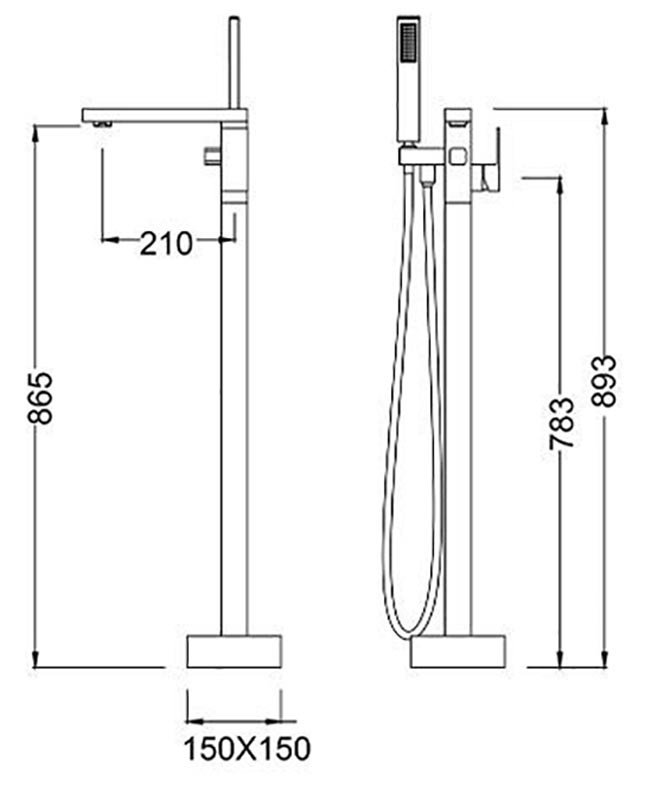 Смеситель для ванны и душа напольный Timo Selene 2200/00Y-CR chrome
