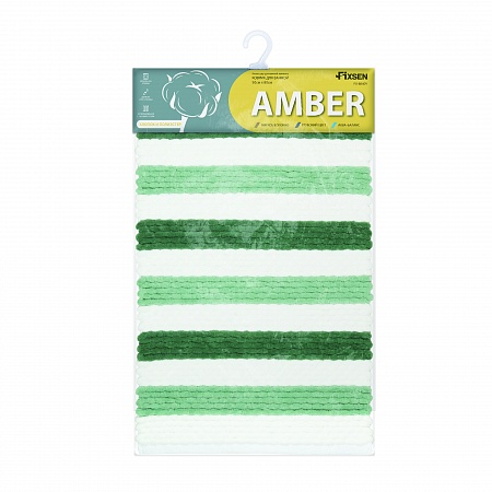 Fixsen AMBER FX-8040Y Коврик для ванной 50х80см, mix зеленый/св.зеленый/белый