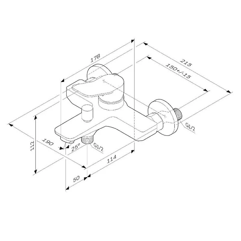 Смеситель для ванны и душа AM.PM X-Joy F85A10033 белый