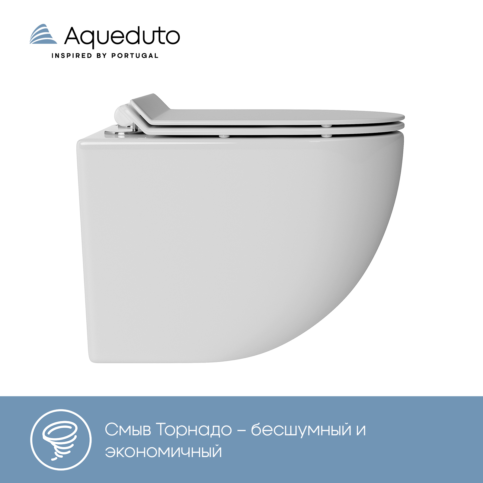 Унитаз подвесной безободковый Aqueduto Ovo OVOT0110 с крышкой-сиденьем микролифт, глянцевый белый