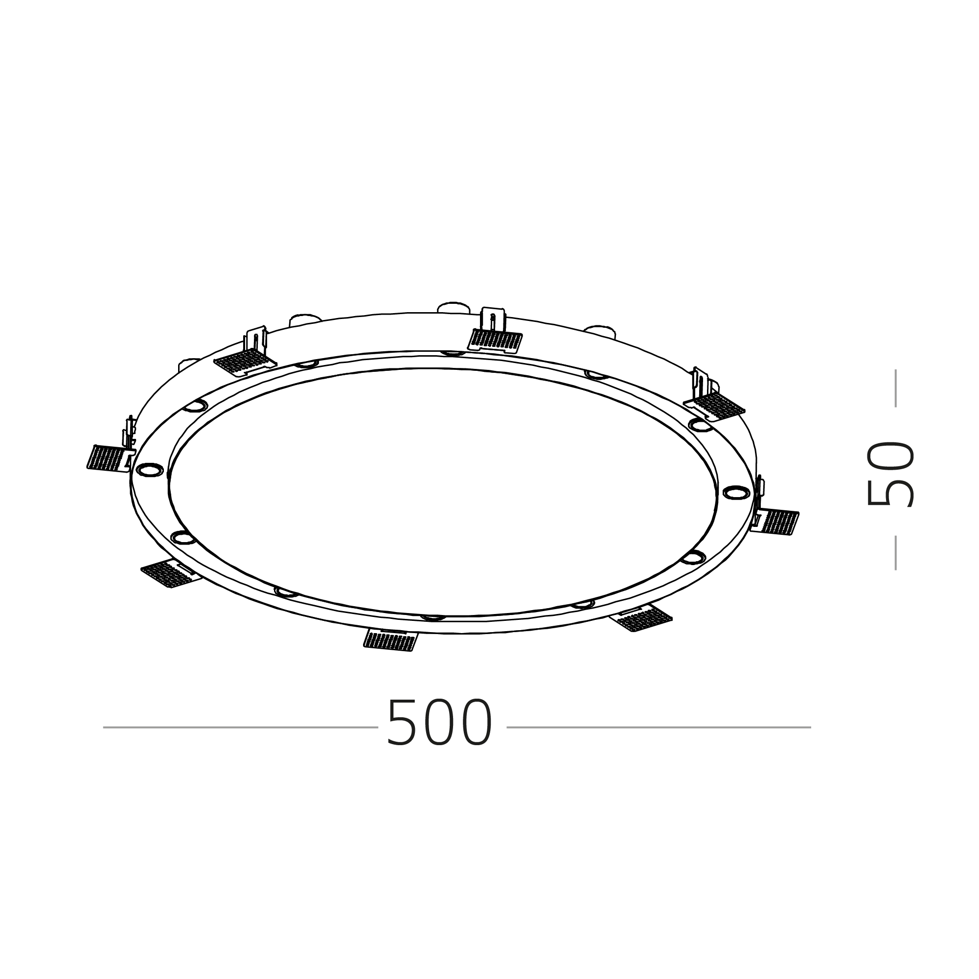 Светильник встраиваемый LED 30W 3000K
