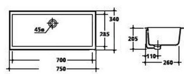 Раковина Kerasan Slim, 75x20,5, 022501, белый