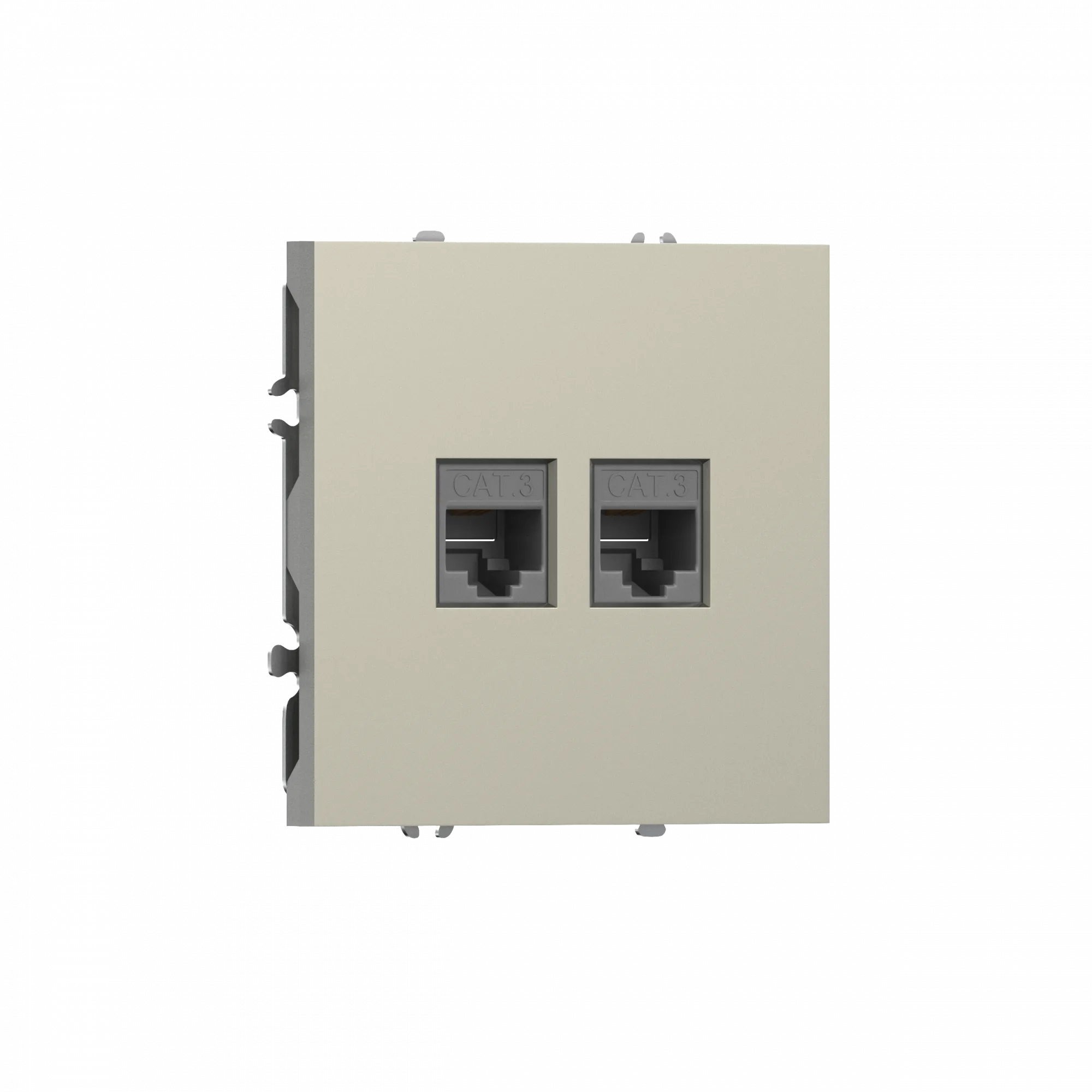 Розетка RJ11 + RJ11,  телефонная на 2 выхода,  цвет шампань,  серия S08 Donel