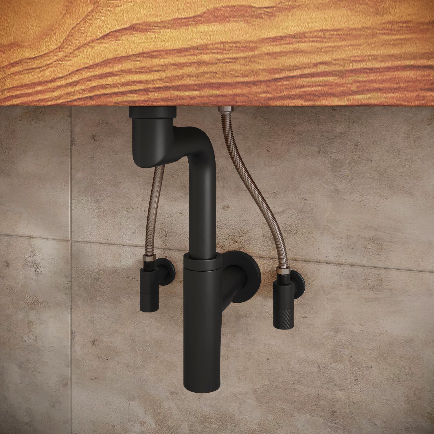 Вентиль Wellsee Drainage System 182147001, запорный, резьба 1/2"x 3/8", матовый черный