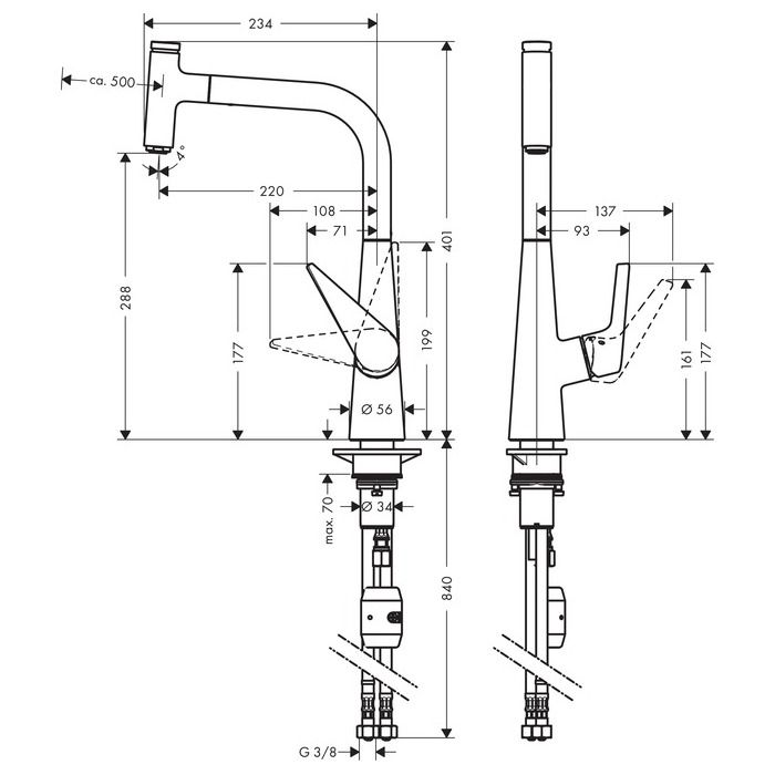Смеситель для кухни Hansgrohe Talis Select S 72821000