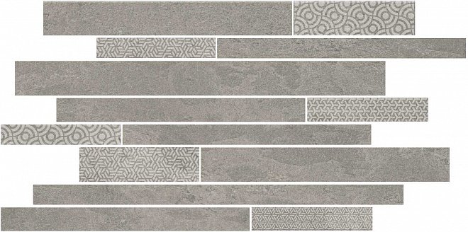 Керамогранит Kerama Marazzi Декор Ламелла серый мозаичный 25х50,2