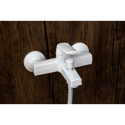 OneLife P02-100w полимерный смеситель для ванны, белый