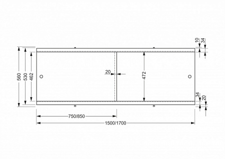 Панель Cersanit для ванны фронтальная UNIVERSAL TYPE 2 150 ультра белый