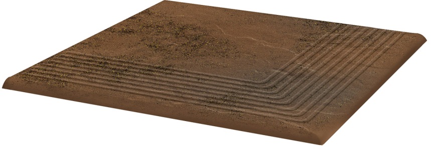 Клинкер Paradyz Ступень угловая с насечками SEMIR BEIGE STOPNICA NARO NA 30X30 G1
