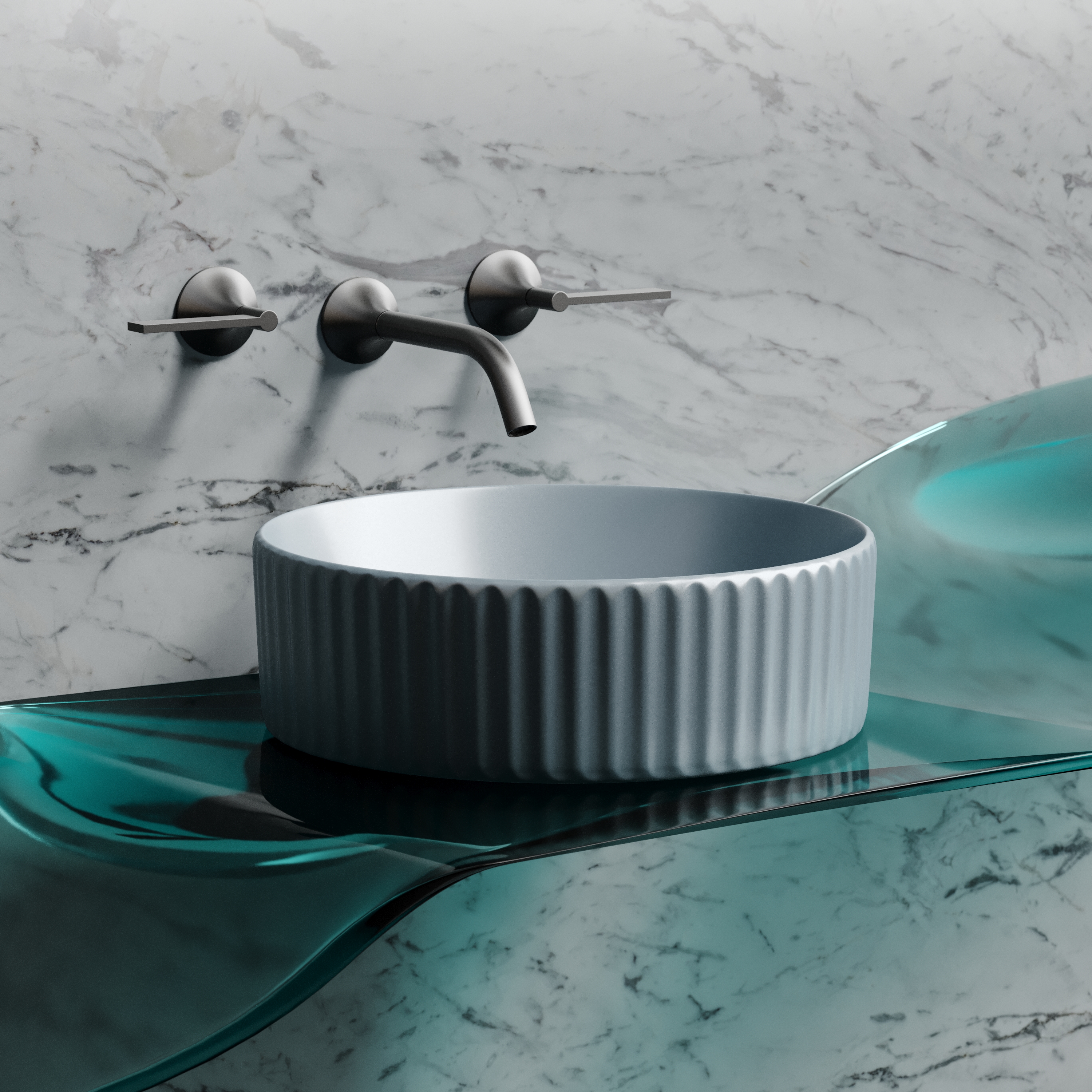 Рукомойник Ceramica Nova Element 36, см CN6057MHL серо-голубой матовый