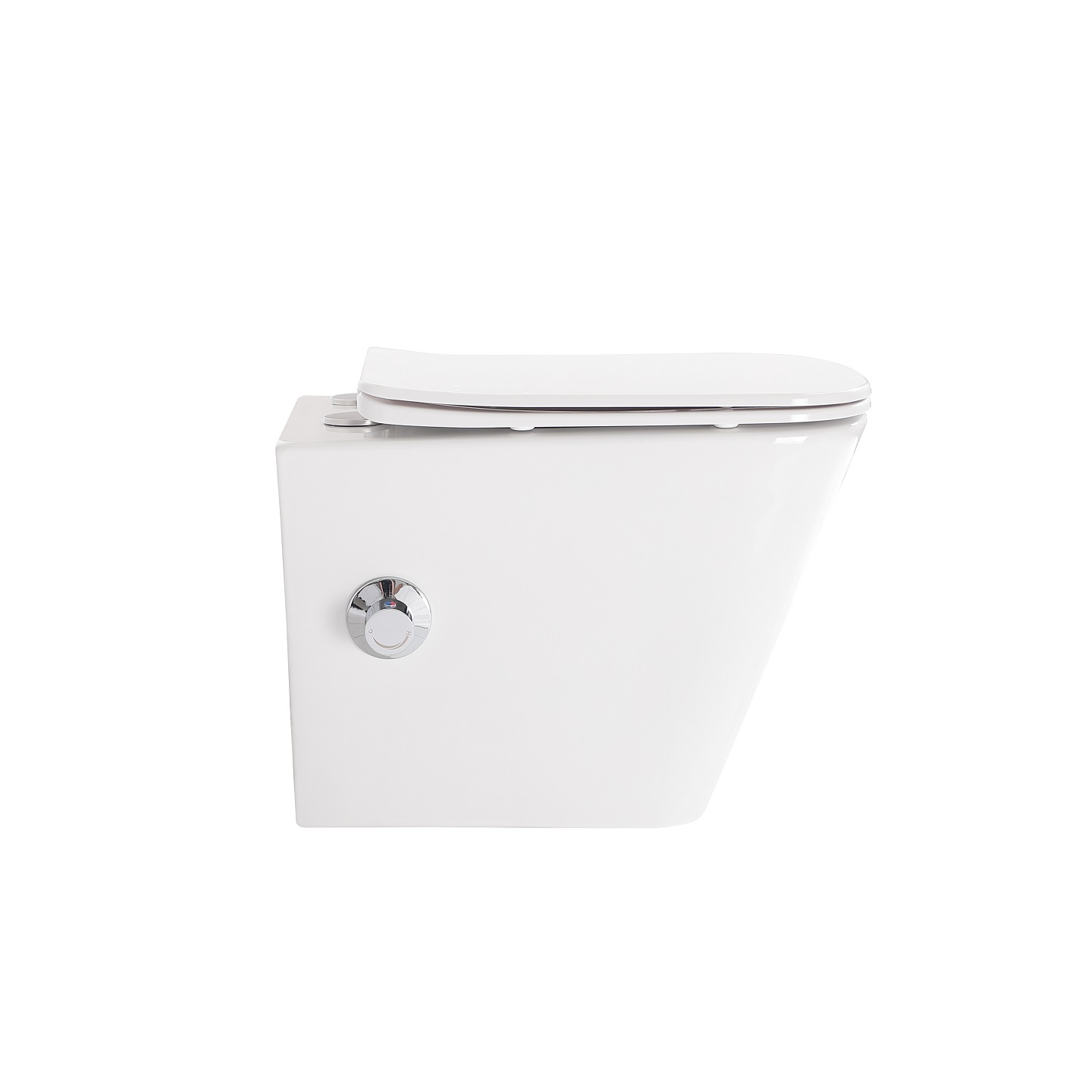 Унитаз подвесной безободковый BelBagno Due BB3103CHR-BS/SC с крышкой-сиденьем микролифт, со смесителем и функцией биде