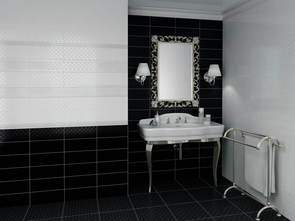 Керамическая плитка Kerama Marazzi Бордюр Карандаш Бисер черный золото 1,4х20