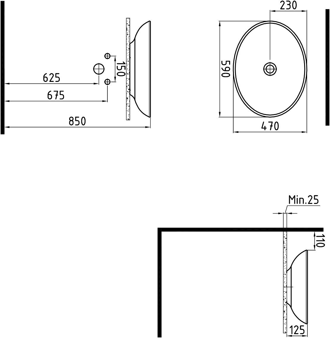 Раковина Bien Harmony 59 см HRLG05901FD0W5000 белый