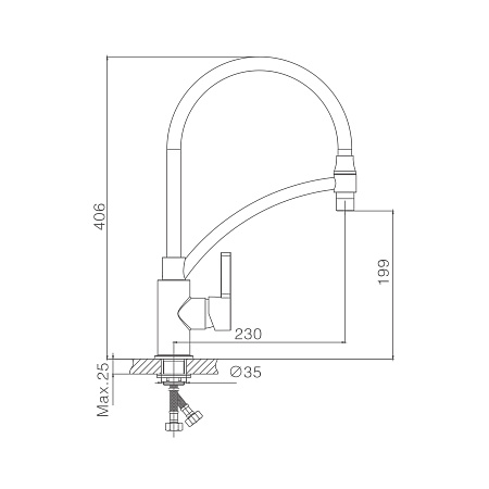 Смеситель для кухни HAIBA HB72505, гибкий излив, латунь, белый/хром