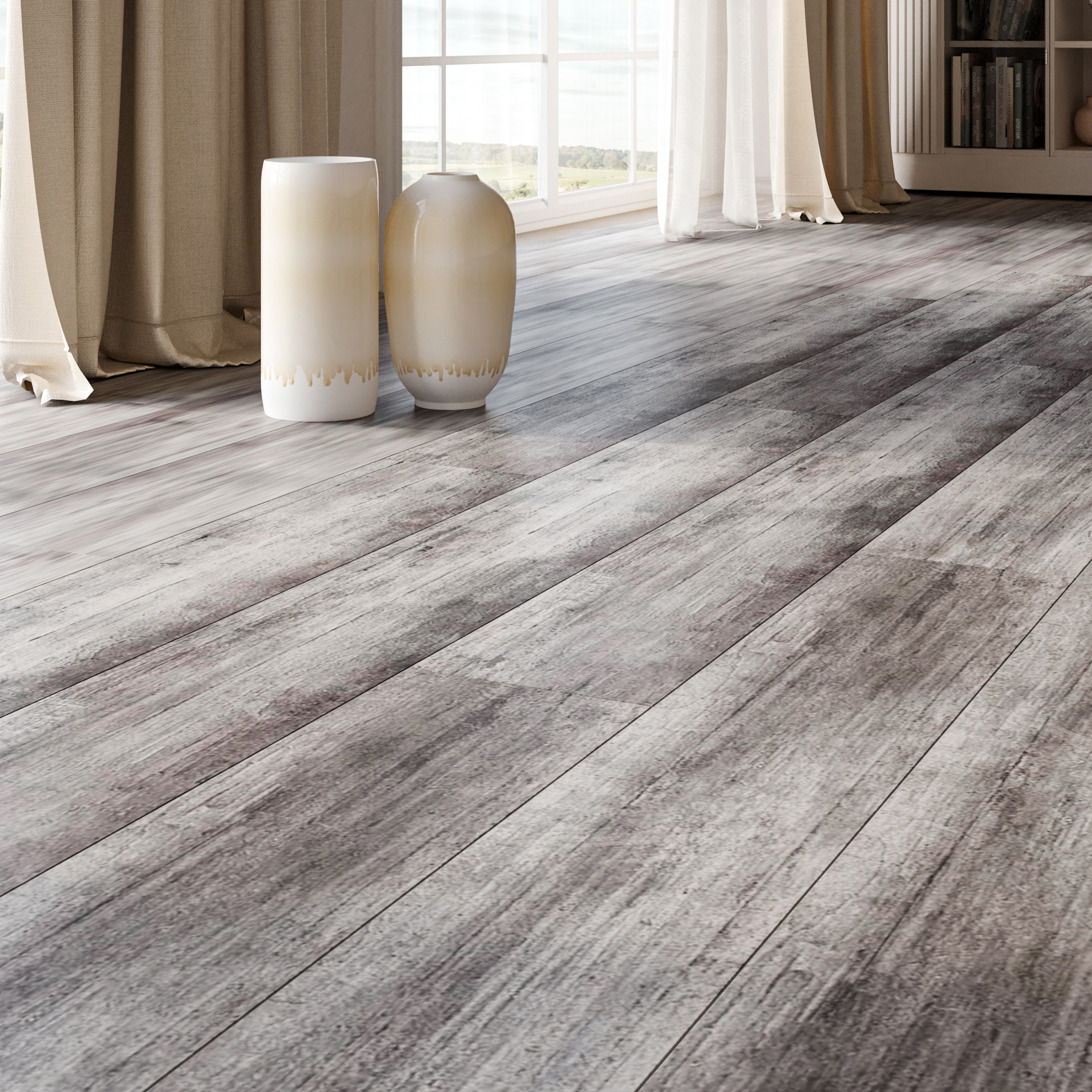 Керамогранит Kerama Marazzi Антик Вуд серый обрезной 20х80