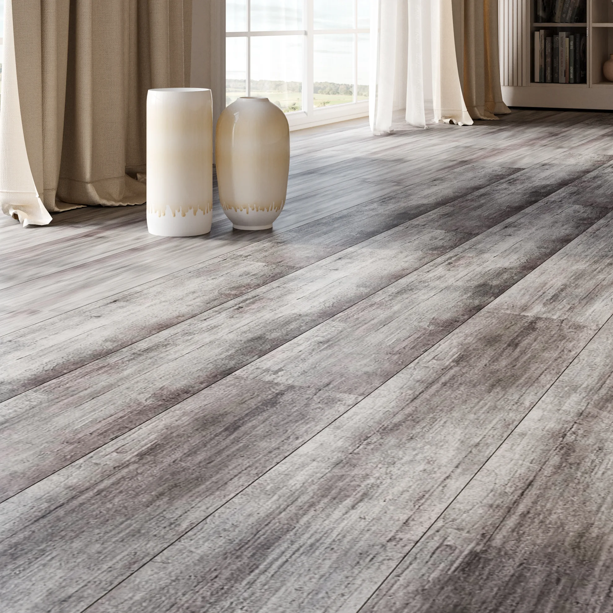 Керамогранит Kerama Marazzi Антик Вуд серый обрезной 20х80