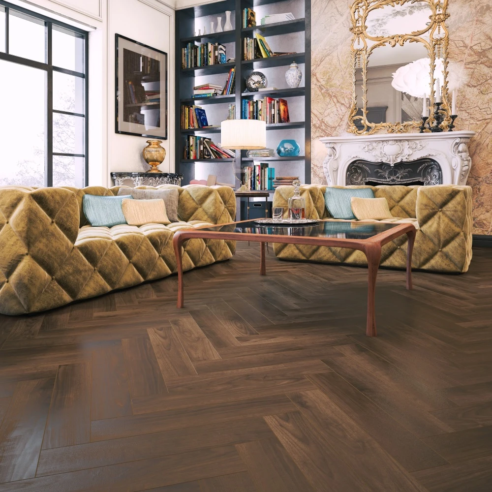 Кварц-винил (замковый) Primavera Herringbone 3290 Дуб Орех Американский Браш
