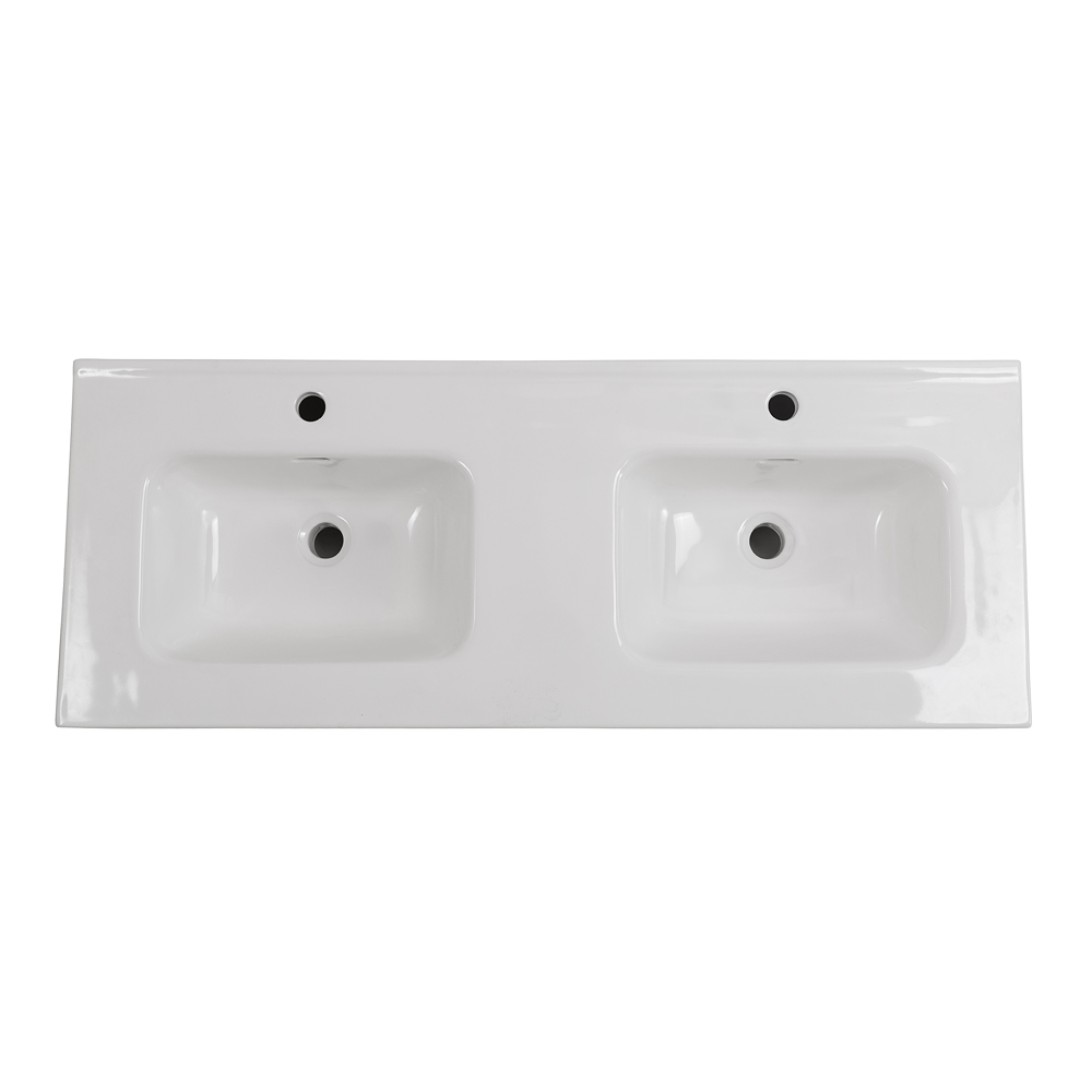Раковина BelBagno 120 см BB1200-2-ETL глянцевая белая
