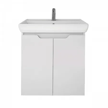 Тумба Dreja.eco Q (D) 70 Plus подвесная/напольная, 2 дверцы, с опорами, белый глянец