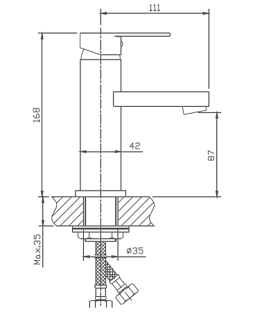 Смеситель для раковины HAIBA HB1002, латунь, хром