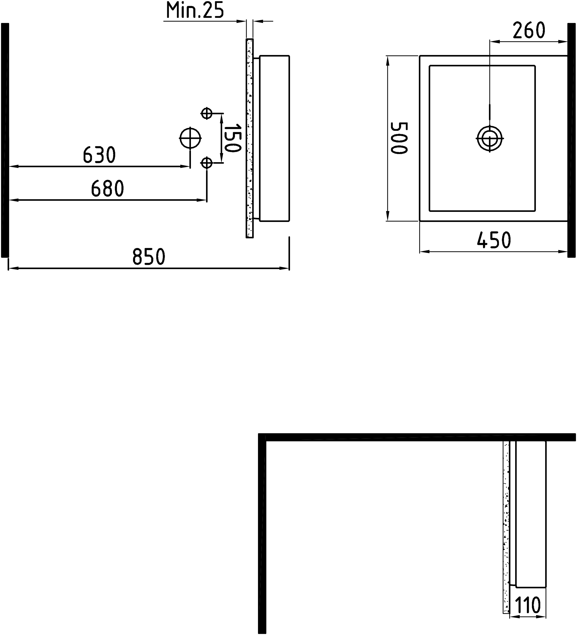 Раковина Bien Infinitum 50 см INLG05001VD1W5000 белый