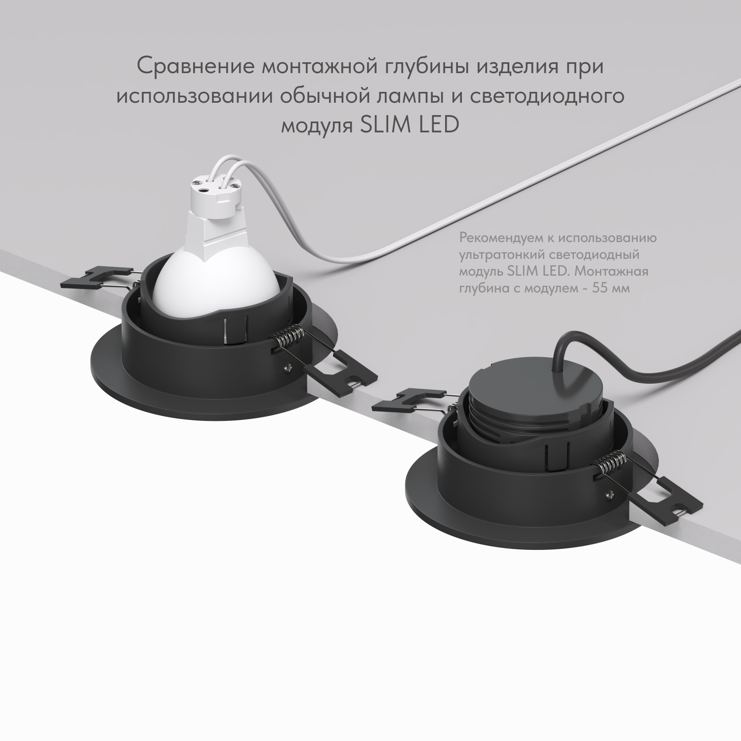 Точечный встраиваемый светильник Denkirs DK3061-BK