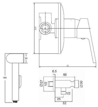 Набор с гигиеническим душем, арт. SHS 4 in1, ESKO