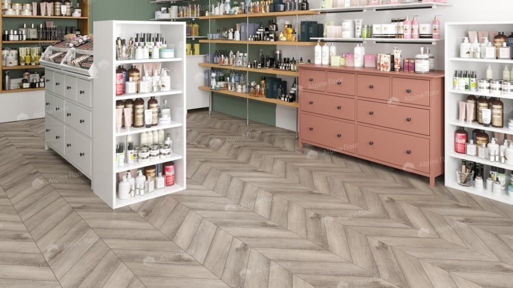 LVT плитка Дуб Исида Chevron ECO 20-8