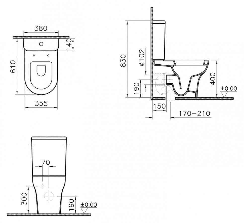 Унитаз-компакт VitrA Zentrum 9012B003-7202