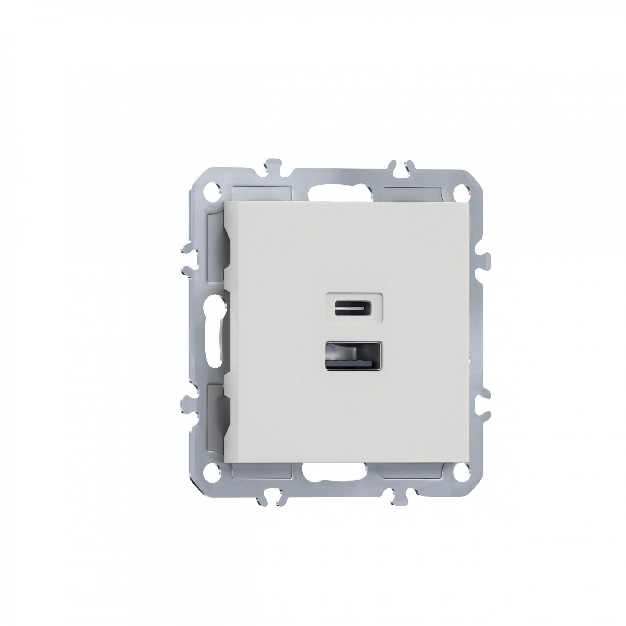 USB-зарядка типа A+С 3100мA 12Вт,  цвет матовый белый,  серия A07 Donel