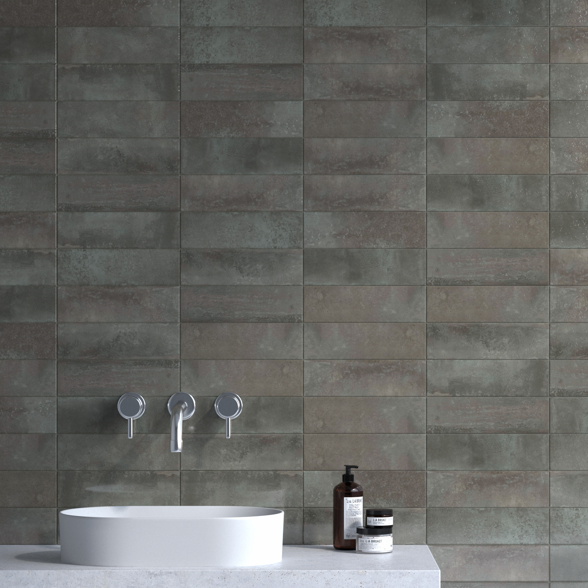 Керамическая плитка Kerama Marazzi Плитка Тракай зеленый темный глянцевый 8,5х28,5