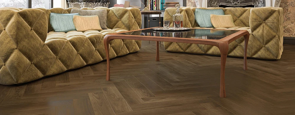Кварц-винил (замковый) FirmFit Herringbone CW-3290 Орех Американский Браш