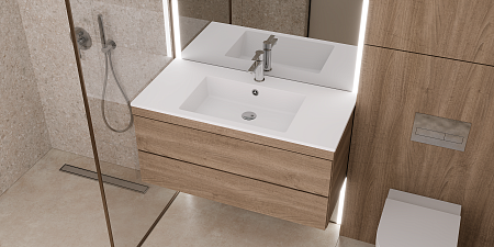 Раковина над стиральной машиной Paola Nero 1000 ST White