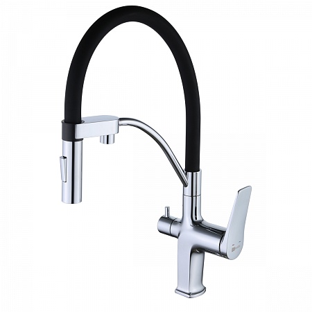 Смеситель Lemark Comfort LM3074C для кухни, с гибким изливом, с подключ. к фильтру питьевой воды, хр
