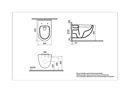 Унитаз Vitra S40 7759B003-0075, безободковый, подвесной