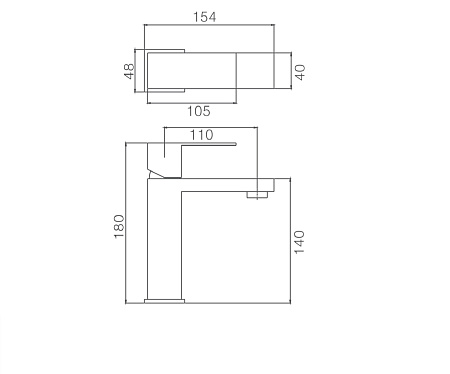 Смеситель для раковины HAIBA HB10803-7, нержавеющая сталь, черный