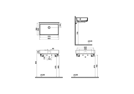 Раковина-чаша Vitra ArchiPlan 7404B003-0012, прямоугольная 60 см, цвет белый