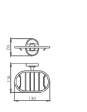 Мыльница HAIBA HB1902-1 металлическая, хром