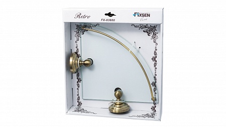 Fixsen RETRO FX-83803A Полка стеклянная угловая