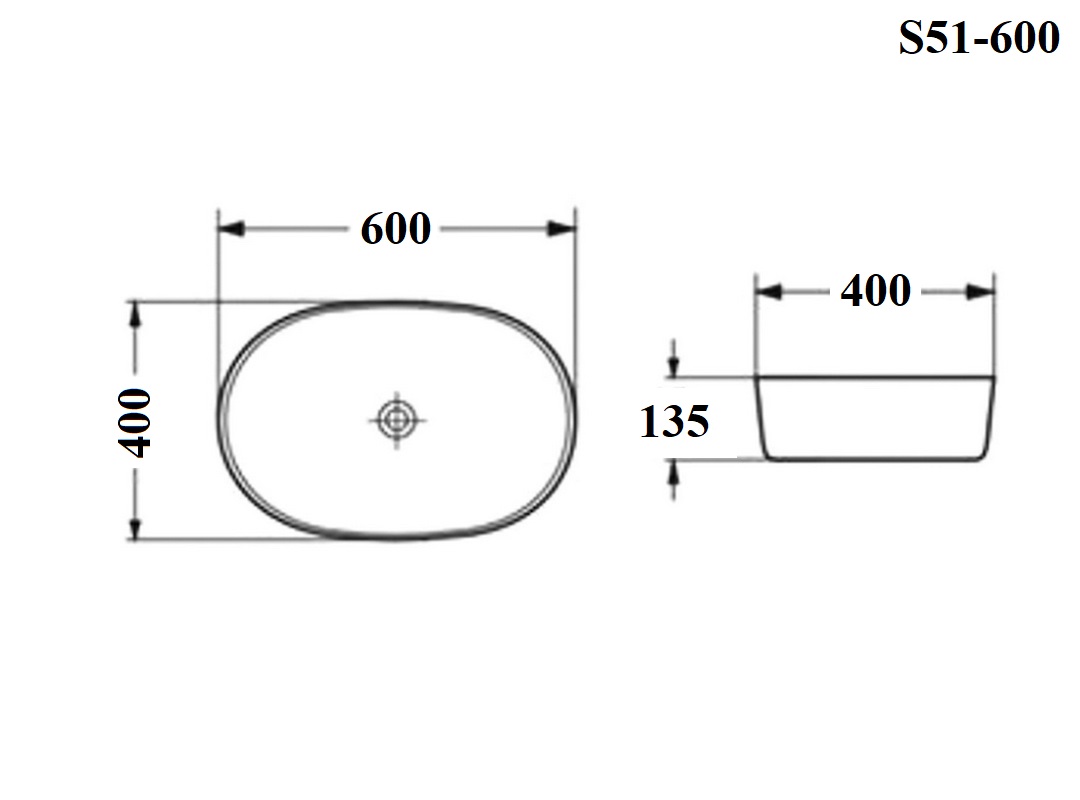 Раковина BOND S51-600 Белый глянец