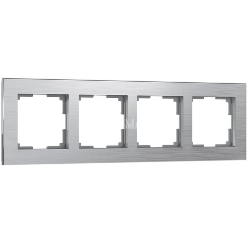 Рамка на 4 поста Aluminium (алюминий) W0041706
