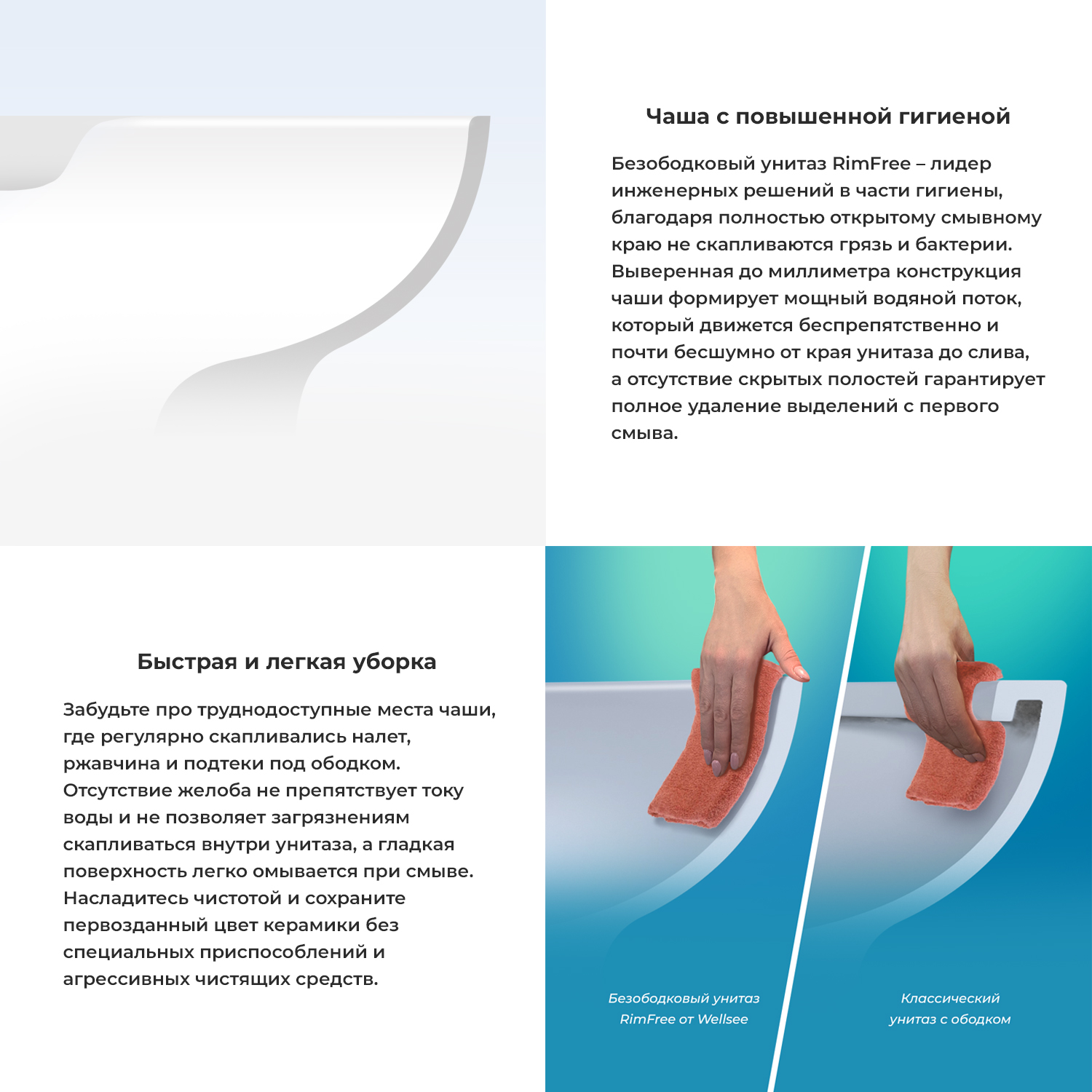 Унитаз подвесной безободковый Wellsee Eclatant 182615001, сиденье микролифт, белый