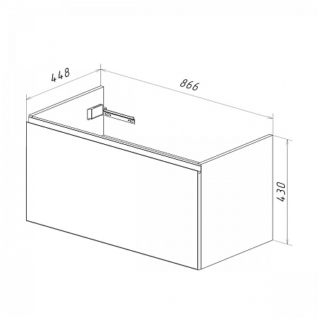 Тумба Lemark VEON MINI 90см под раковину, подвесная, с 1 ящик, цвет корпуса, фасада: Белый глянец