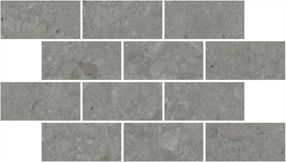 DD606120/MM Чеппо ди Гре мозаичный серый тёмный матовый обрезной 34,6x20x0,9 керамогранит