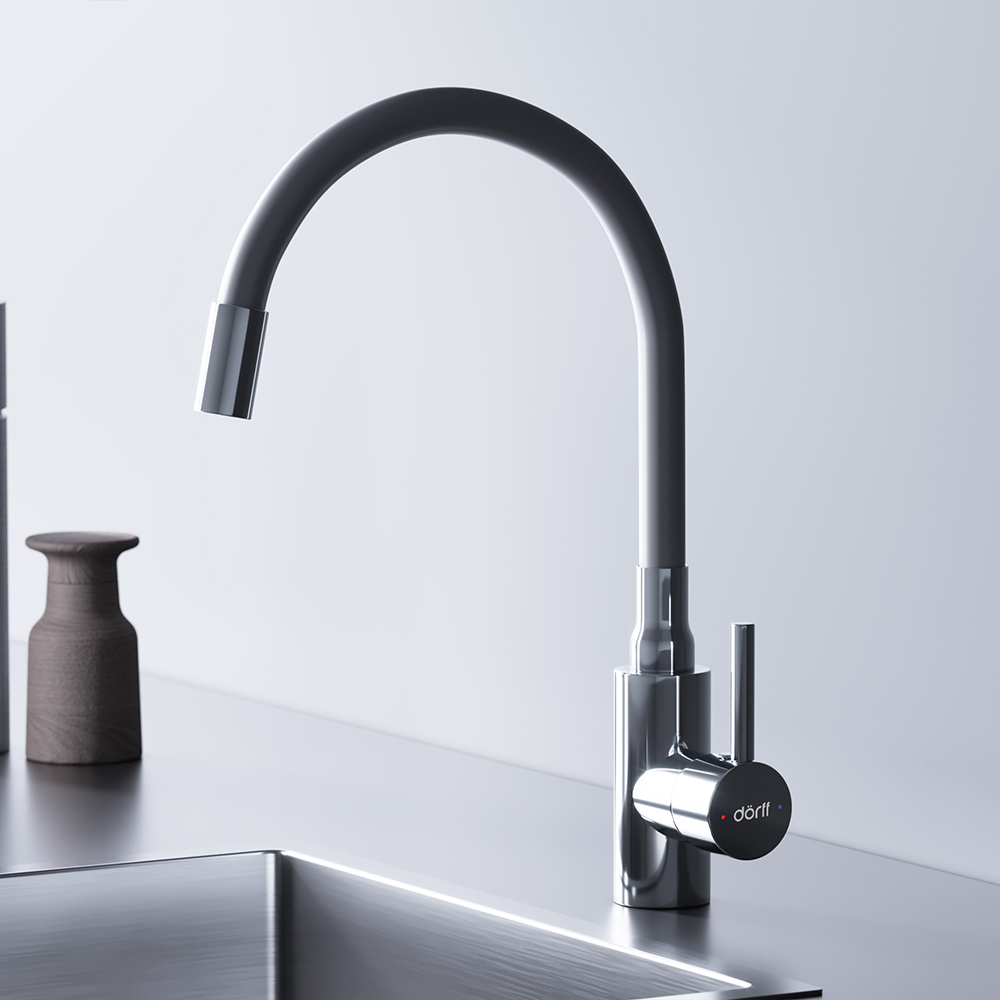 Смеситель для кухонной мойки Dorff Logic D3007633 белый матовый