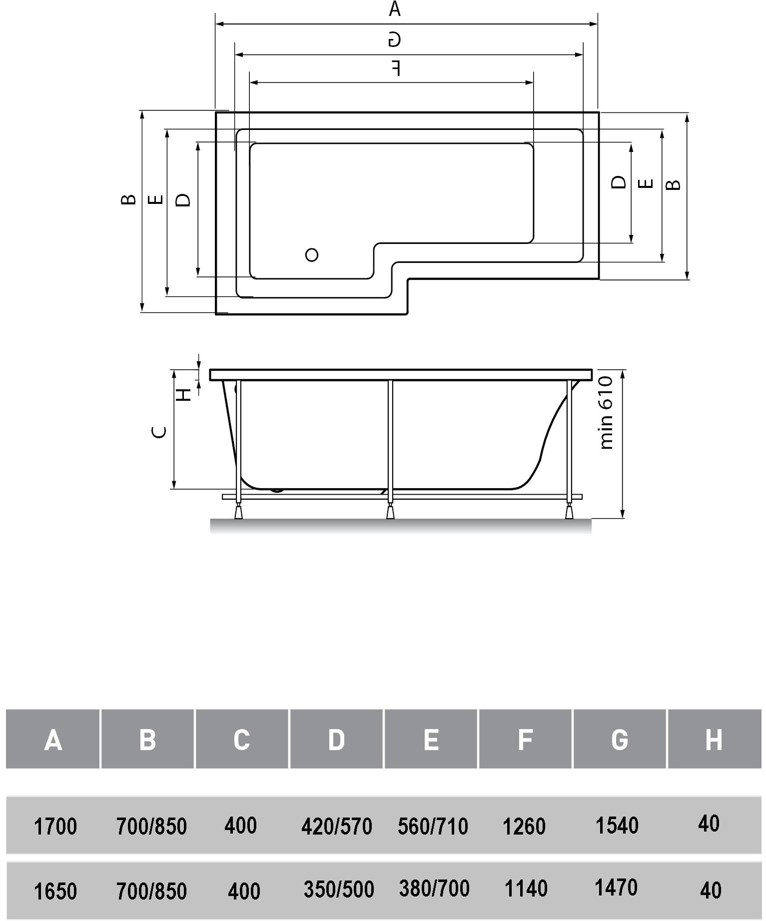 Акриловая ванна Vayer Options 165х85 см L
