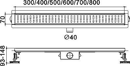 Трап HAIBA HB93400, сатин 400 мм
